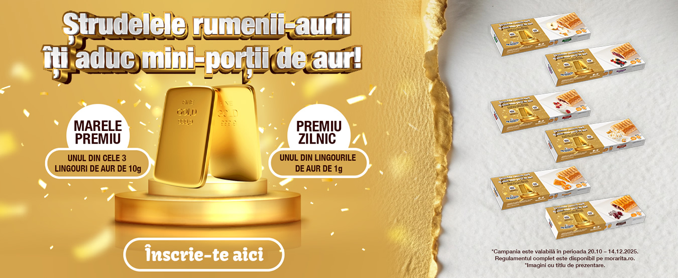 Ștrudelele rumenii-aurii îți aduc mini-porții de aur!